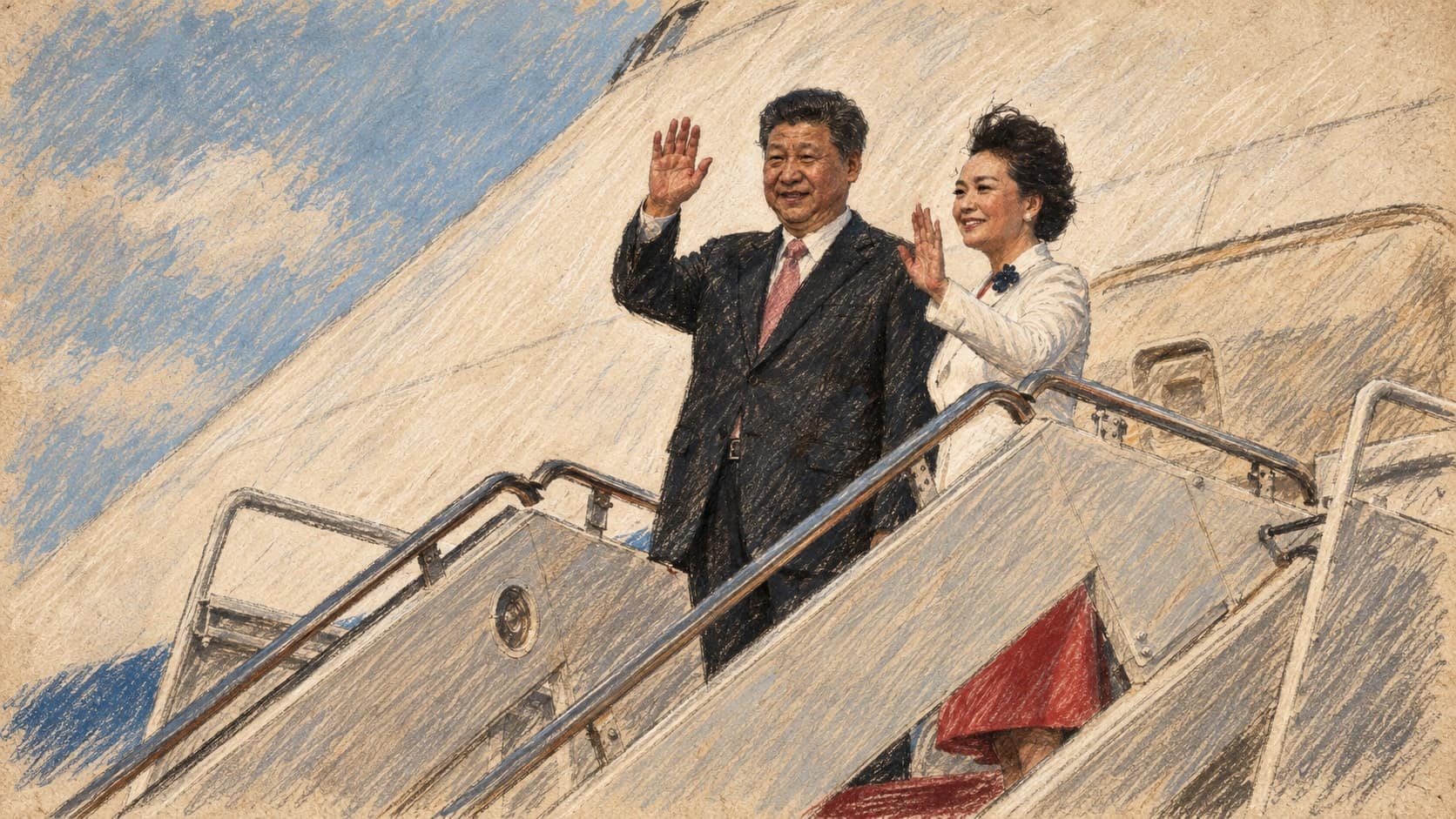 習近平氏がワシントン到着、国賓訪問でトランプ氏がアンドルーズで出迎え